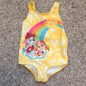 Paw Patrol Yellow Bodysuit with Rainbow and Characters